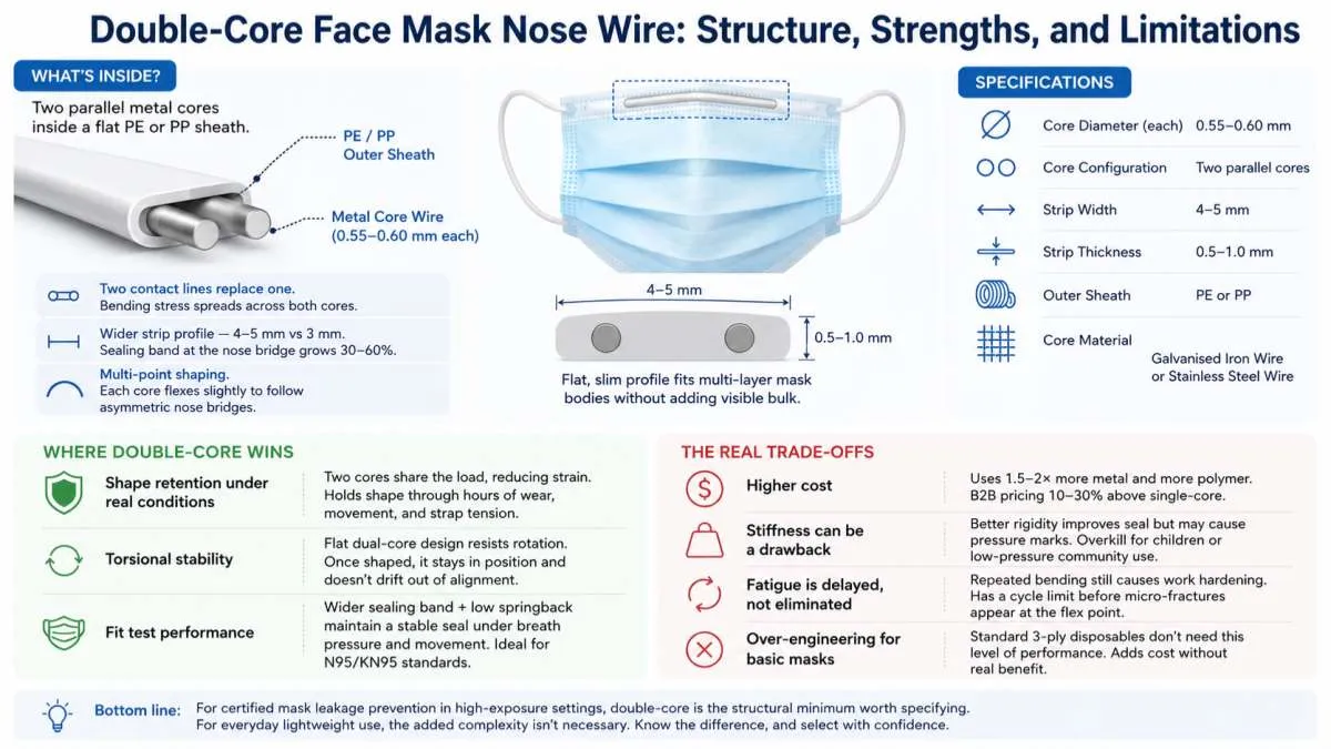 Double-Core Face Mask Nose Wire